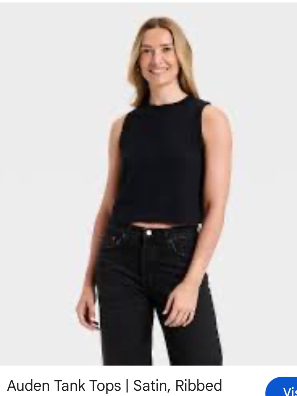 Auden Ribbed Cooling Jersey Tank Top Black Small